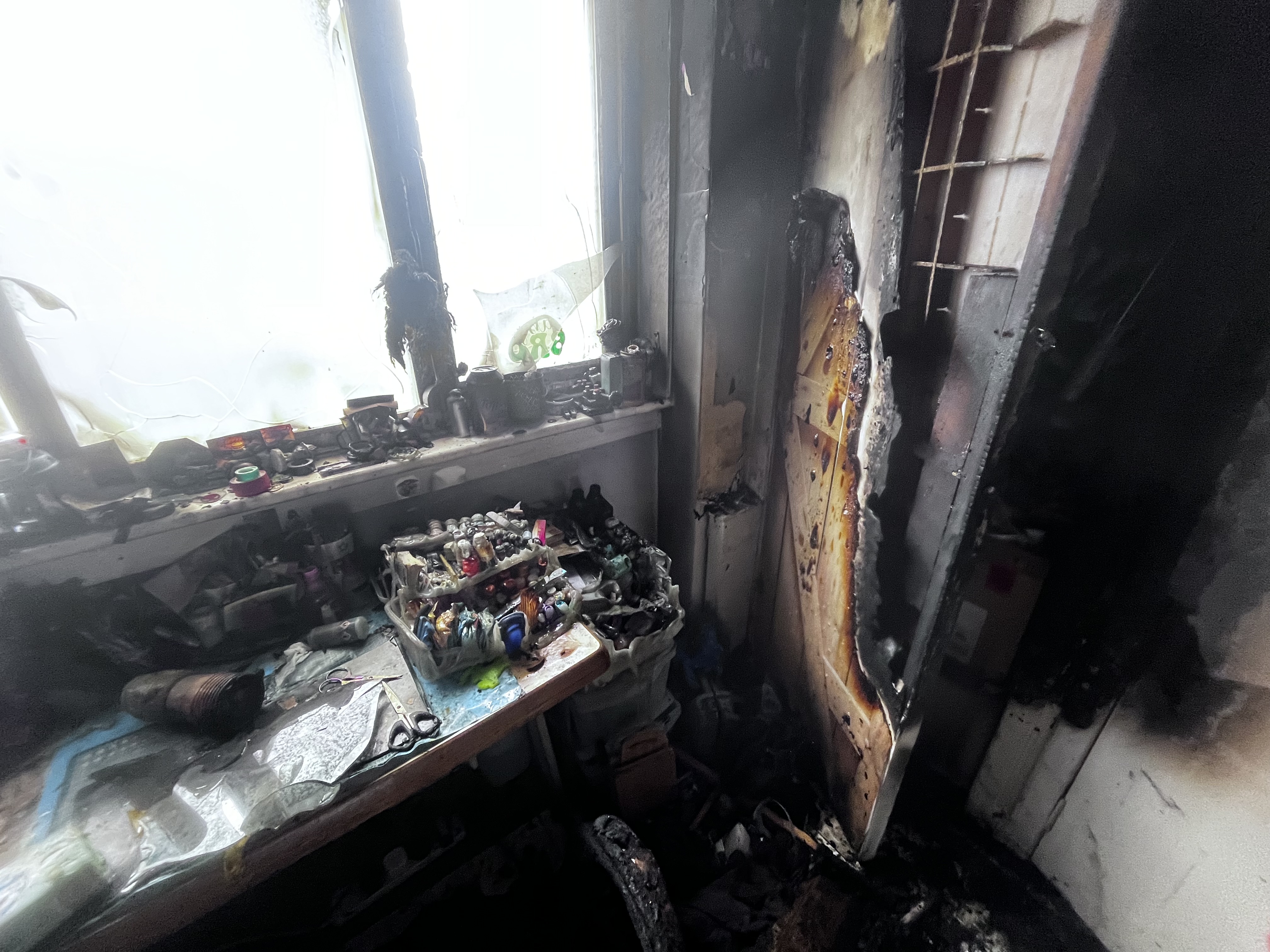 Fire damage day 0 view 1