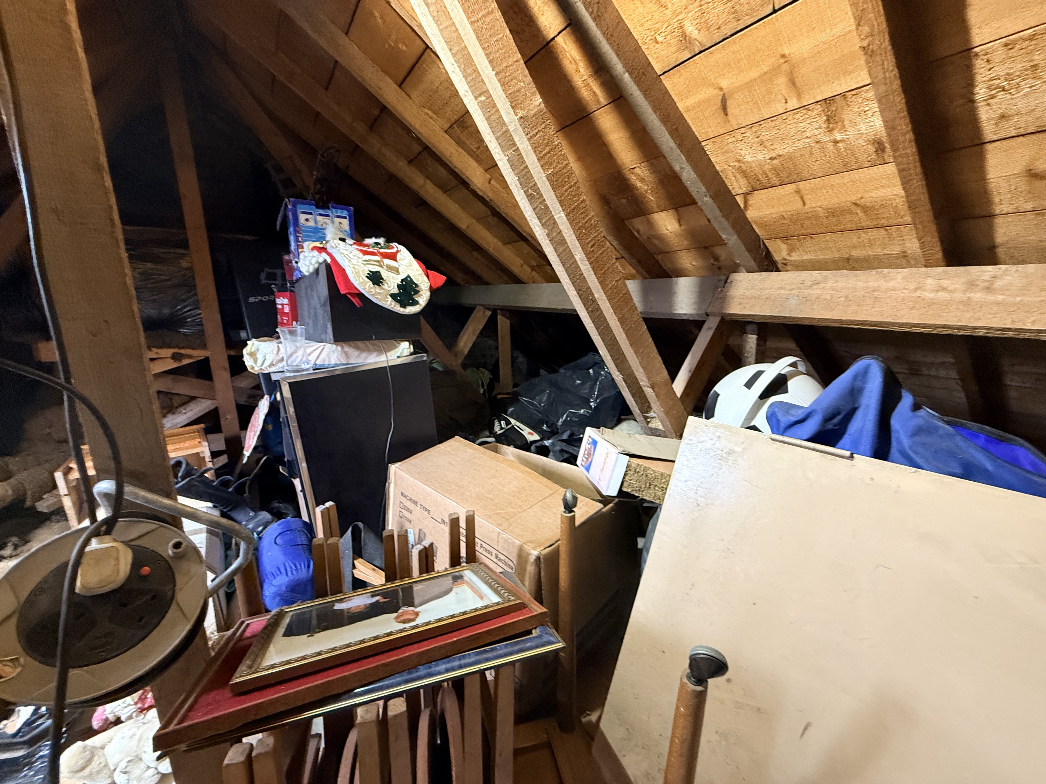 Attic joists and storage sorting progress