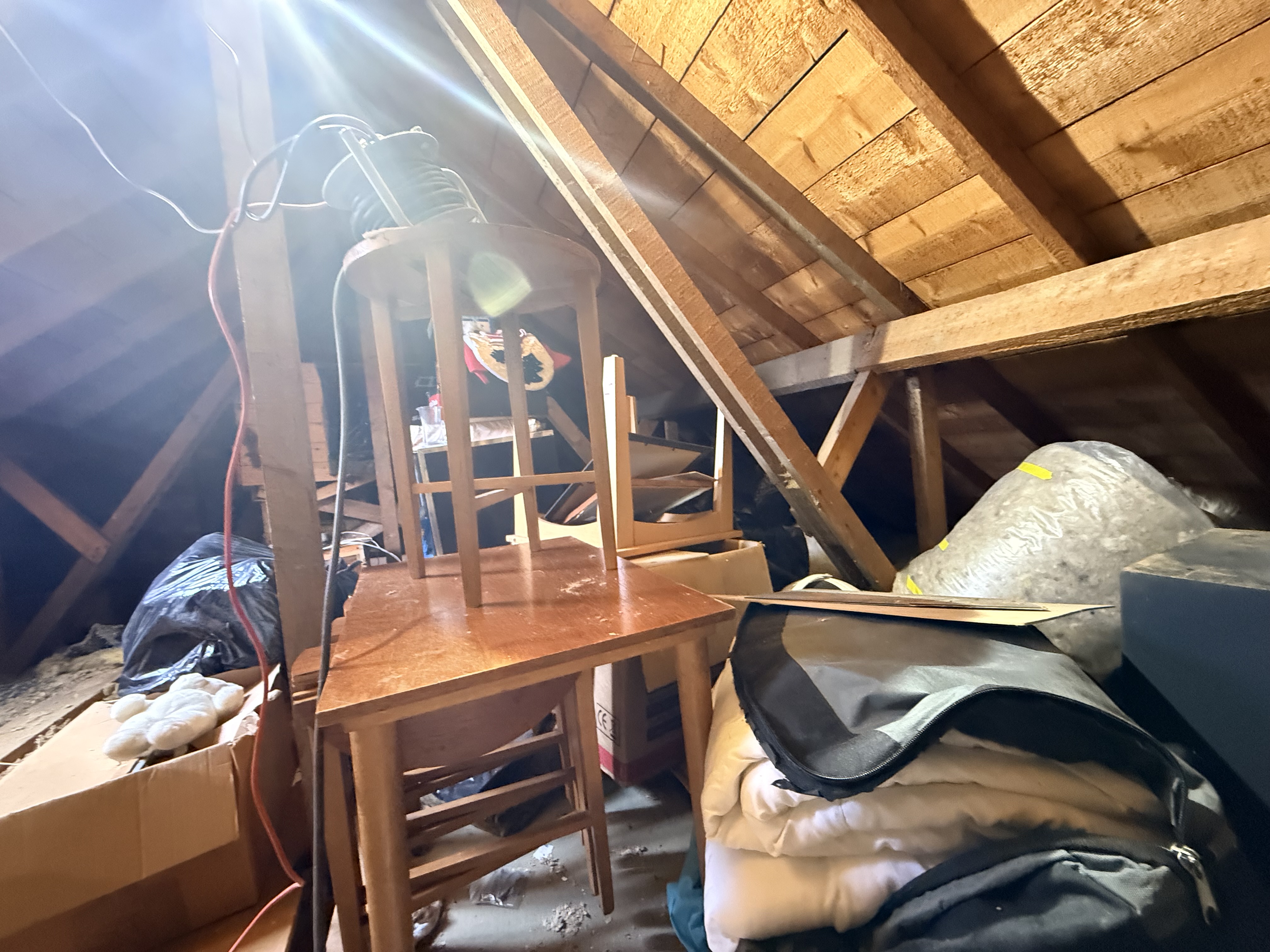 Clean storage lines in the upper attic space