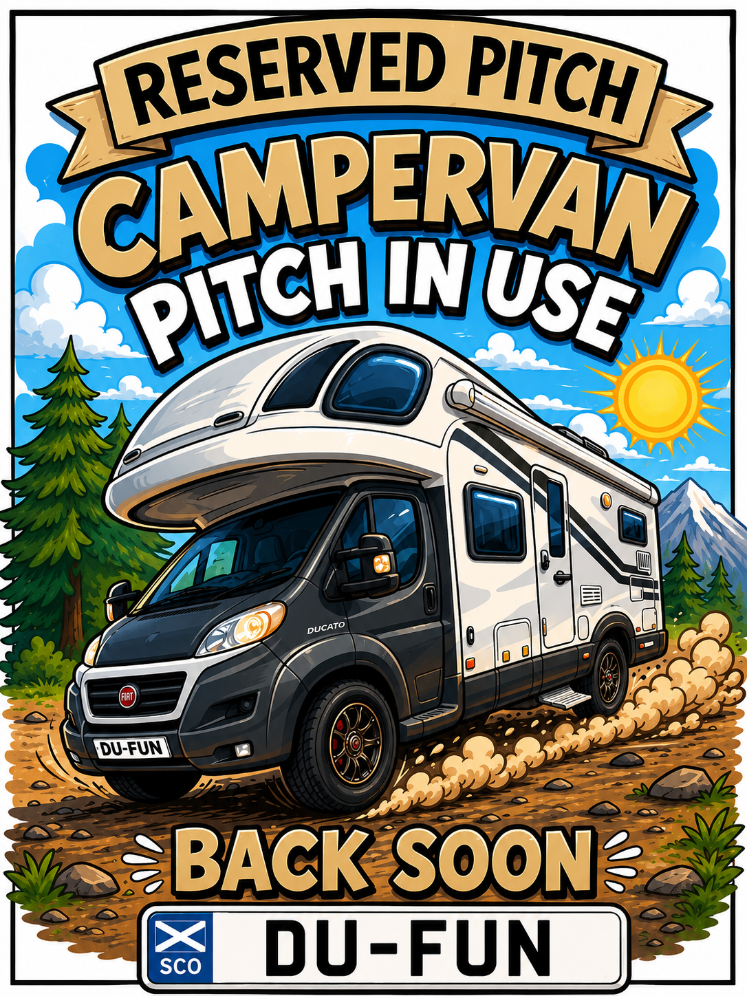 Custom campervan pitch sticker